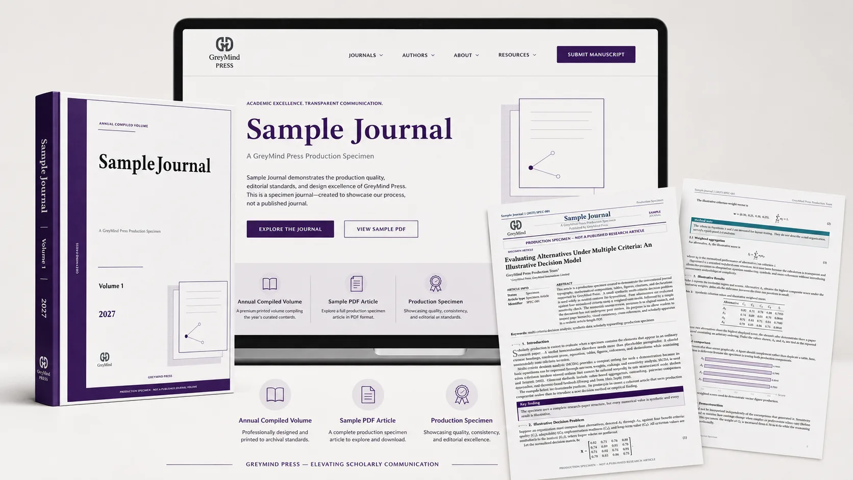 Sample journal presented on a laptop
